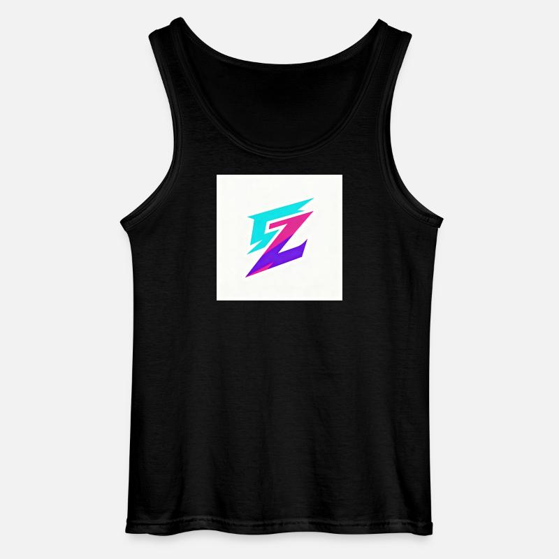 ZickZack Neon Gradient Logo - Gildan Männer Tank Top - Schwarz