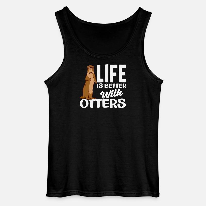 Seeotter Leben Besser - Gildan Männer Tank Top - Schwarz