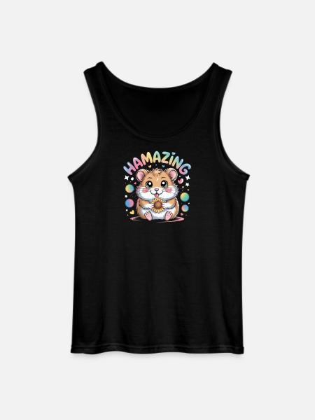 Hamazing Kawaii Hamster Seed Hearts - Gildan Men’s Tank Top - black