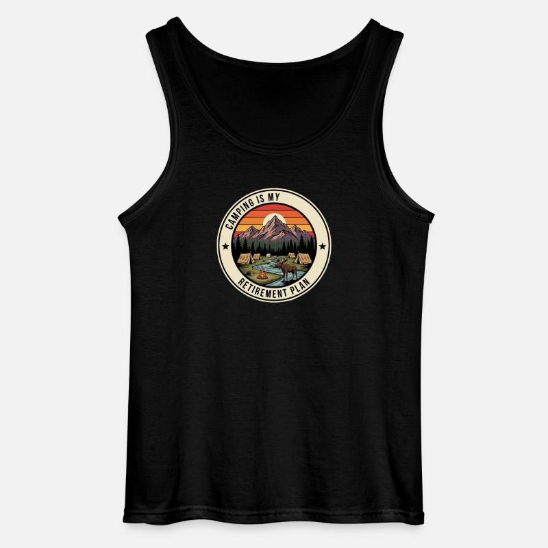 Retiree Camping Retirement Plan - Gildan Men’s Tank Top - black