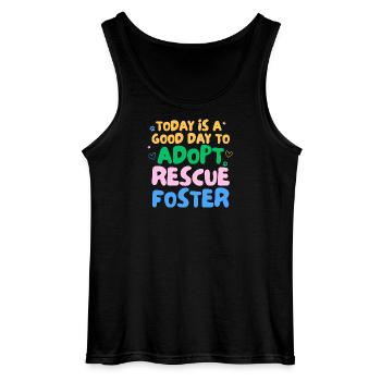 ADOPT DON'T SHOP - Gildan Men’s Tank Top - black - Front - AI Model Male 185 dark (185cm)
