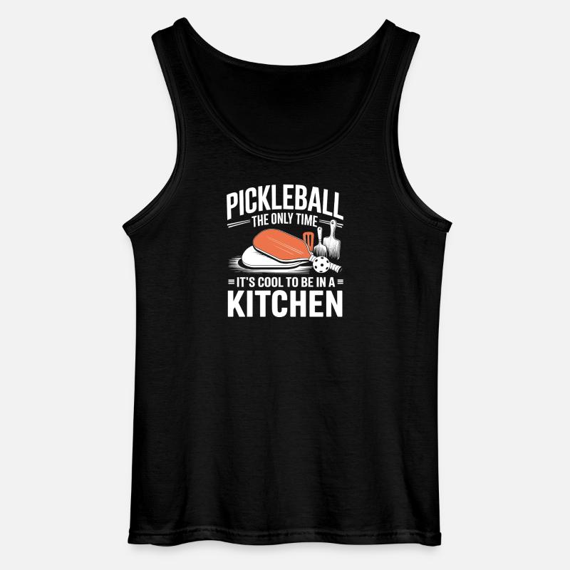 Pickleball Küchenball - Gildan Männer Tank Top - Schwarz