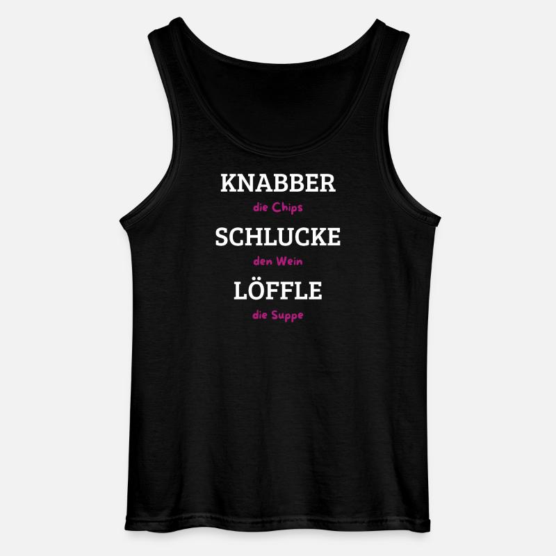 Knabber Chips, Schluck Wein, Löffle Suppe - Gildan Männer Tank Top - Schwarz