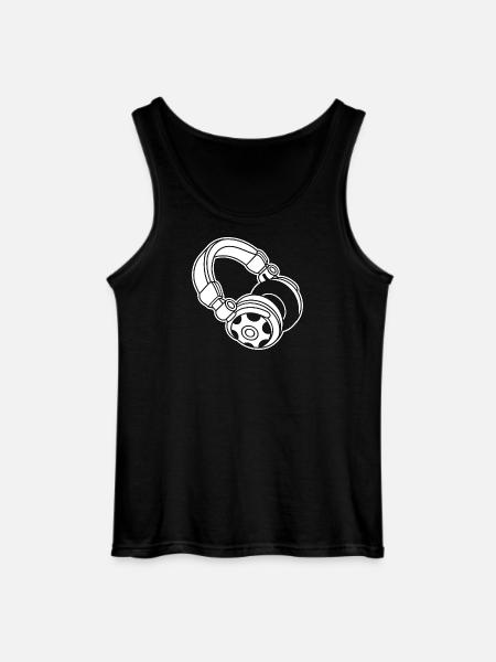 Headphone Silhouette: DJ & Music Vibes - Gildan Men’s Tank Top - black