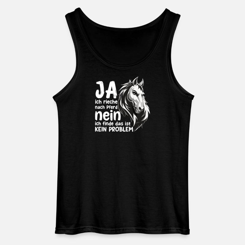 Pferde Spruch mit Pferdekopf Statement Hobby - Gildan Männer Tank Top - Schwarz