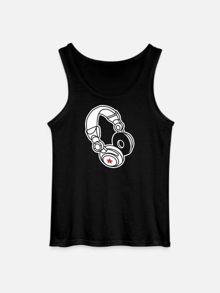 Kopfhörer Stern: Musik & Party Vibes - Gildan Männer Tank Top - Schwarz
