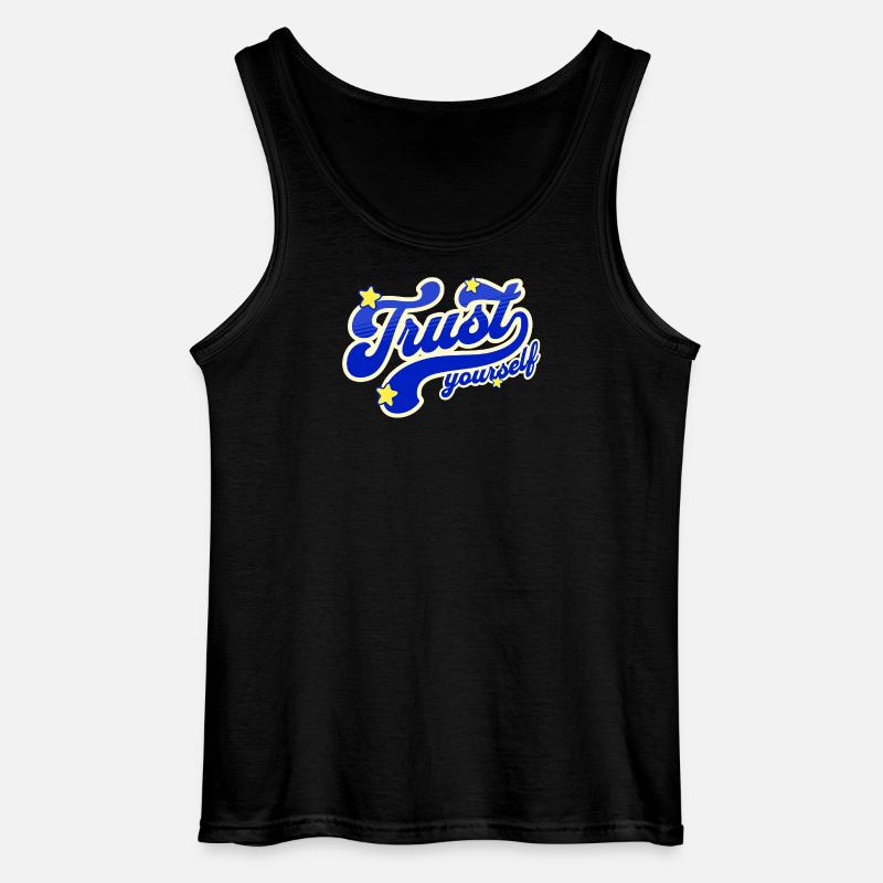 Self-Confidence Starry Script - Gildan Men’s Tank Top - black