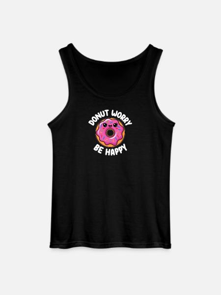 Smiling Donut - Gildan Men’s Tank Top - black