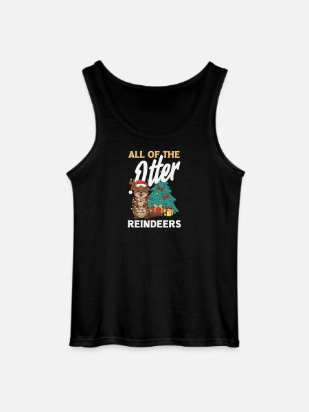 Seeotter-pun-weihnachts-rentiere - Gildan Männer Tank Top - Schwarz