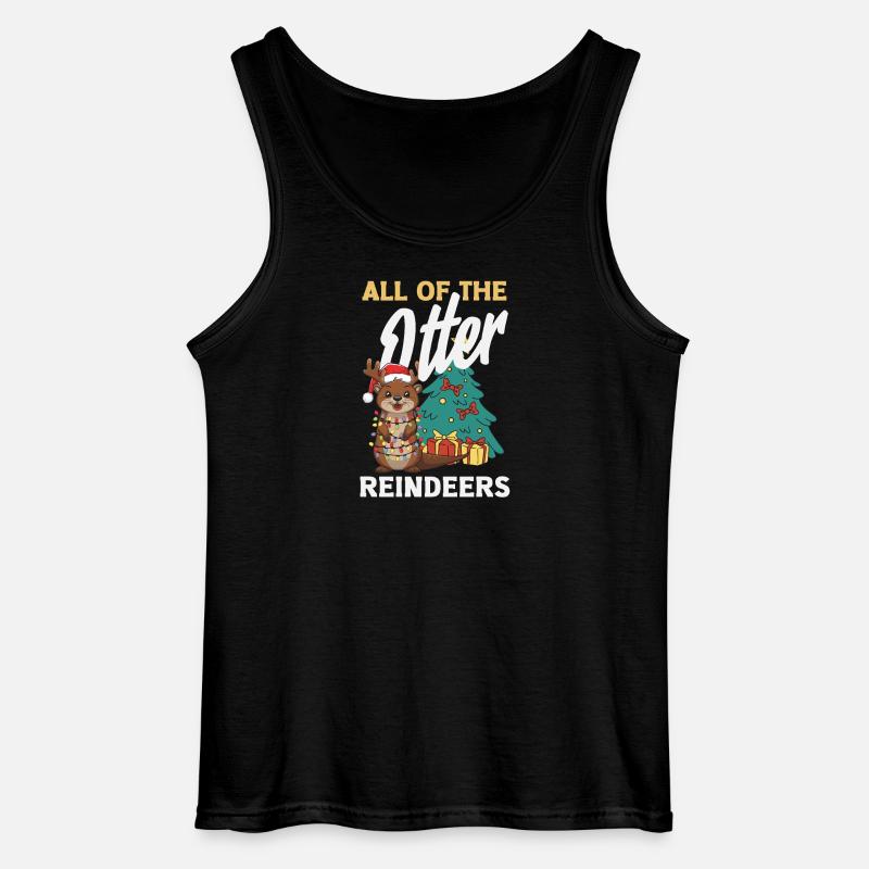 Seeotter-pun-weihnachts-rentiere - Gildan Männer Tank Top - Schwarz