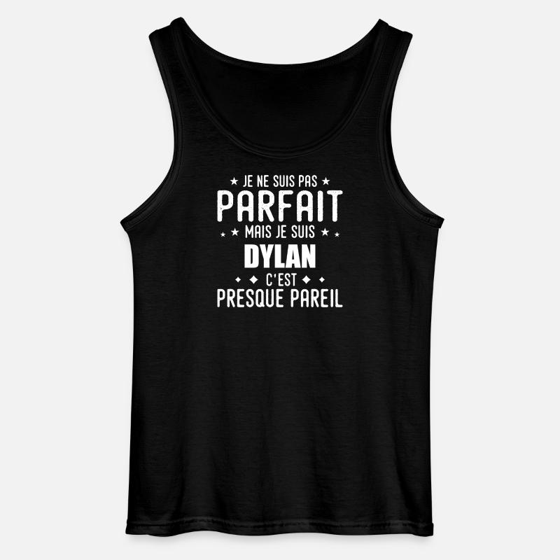 Dylan: authentic, imperfect, top, perfection - Gildan Men’s Tank Top - black