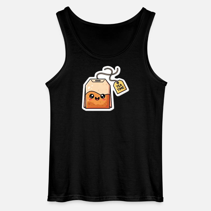 Kawaii Teebeutel Tea Time - Gildan Männer Tank Top - Schwarz