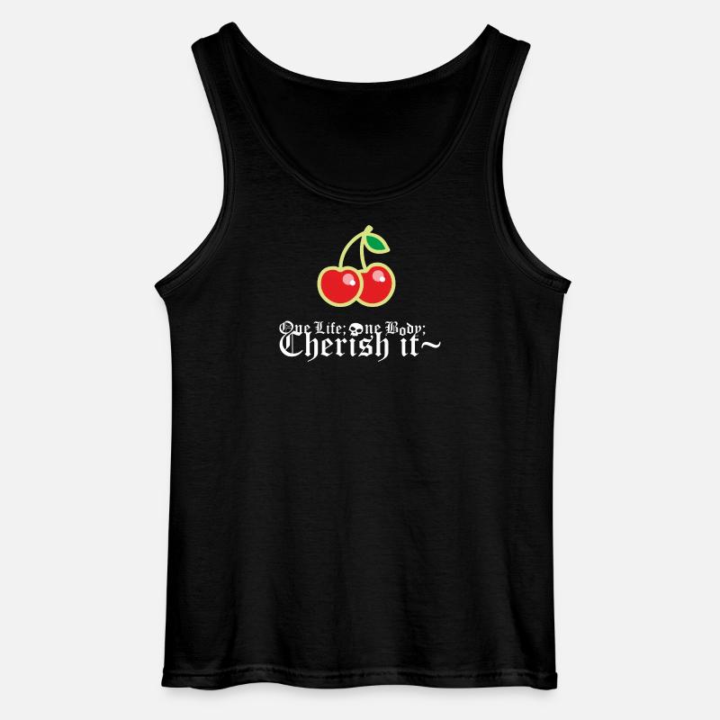 Cherry - Gildan Männer Tank Top - Schwarz