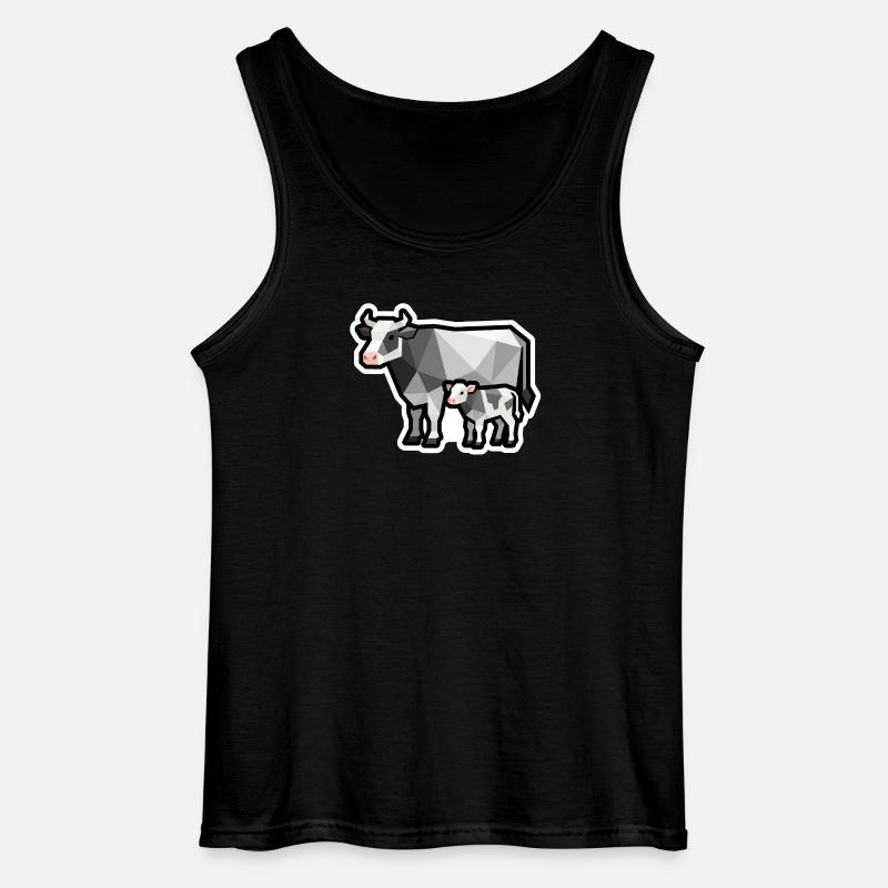 Kuh und Kalb – Geometrisches Minimaldesign - Gildan Männer Tank Top - Schwarz