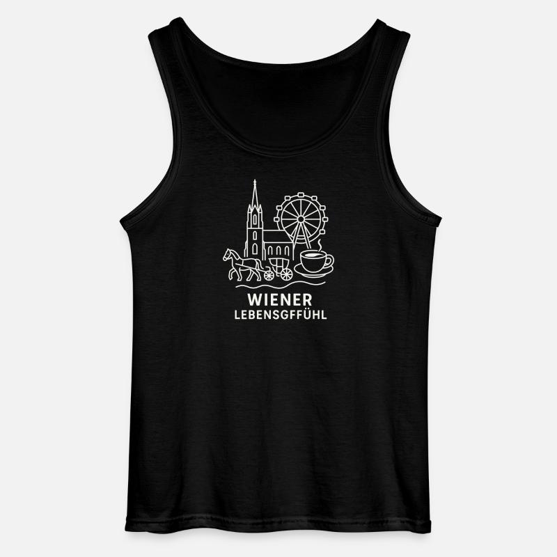 Wiener Lebensgefühl Collage - Gildan Männer Tank Top - Schwarz