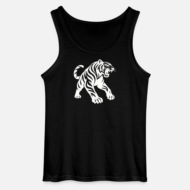 Silhouette di tigre - Canotta da uomo Gildan - nero