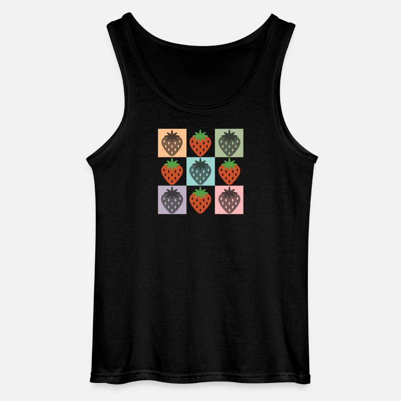Pastellfarbenes Erdbeergitter Chekered Erdbeere - Gildan Männer Tank Top - Schwarz