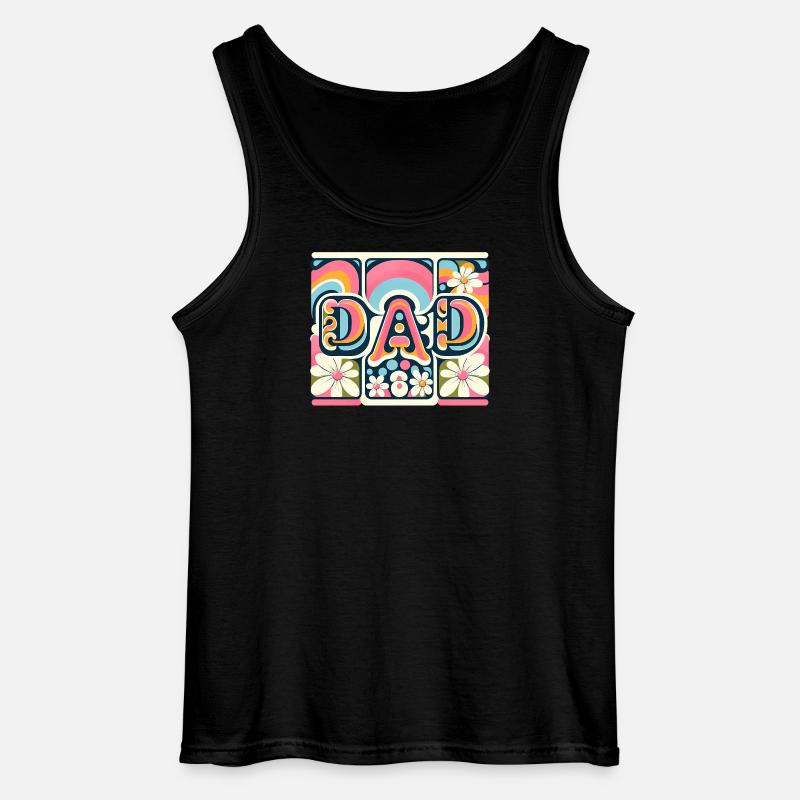Flower Dad Blumen-Paneele - Gildan Männer Tank Top - Schwarz