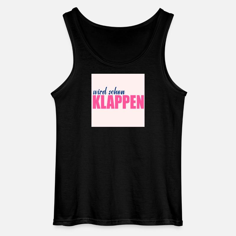 Will work out Optimism - Gildan Men’s Tank Top - black