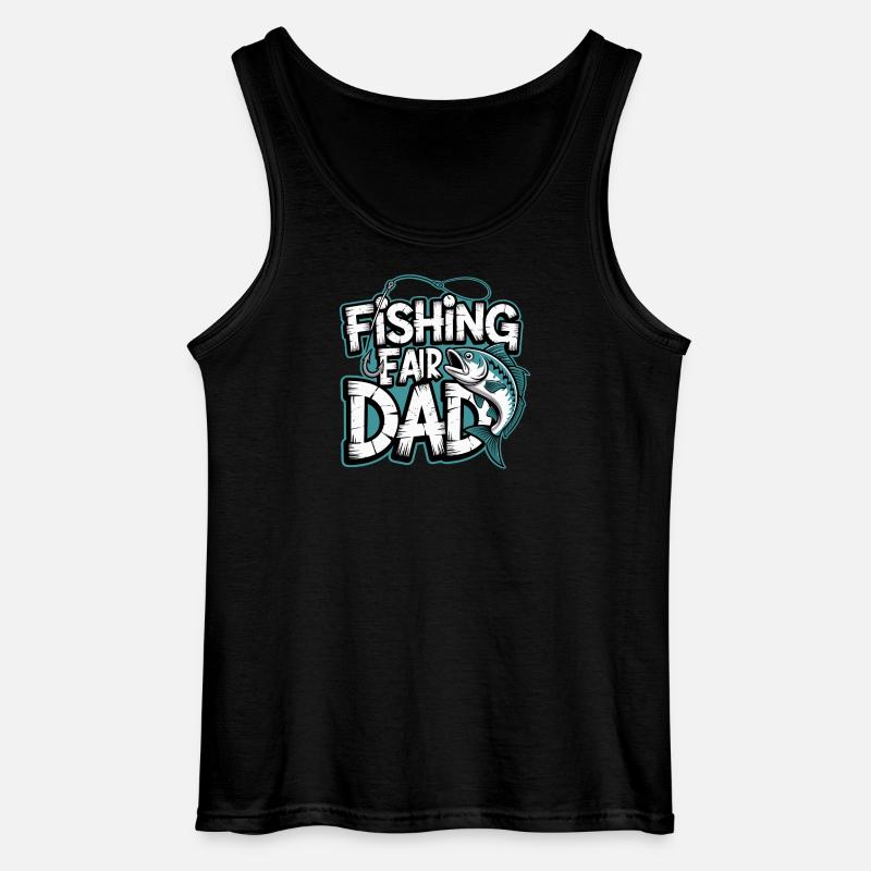 Fischfang Papa Comic Tee - Gildan Männer Tank Top - Schwarz