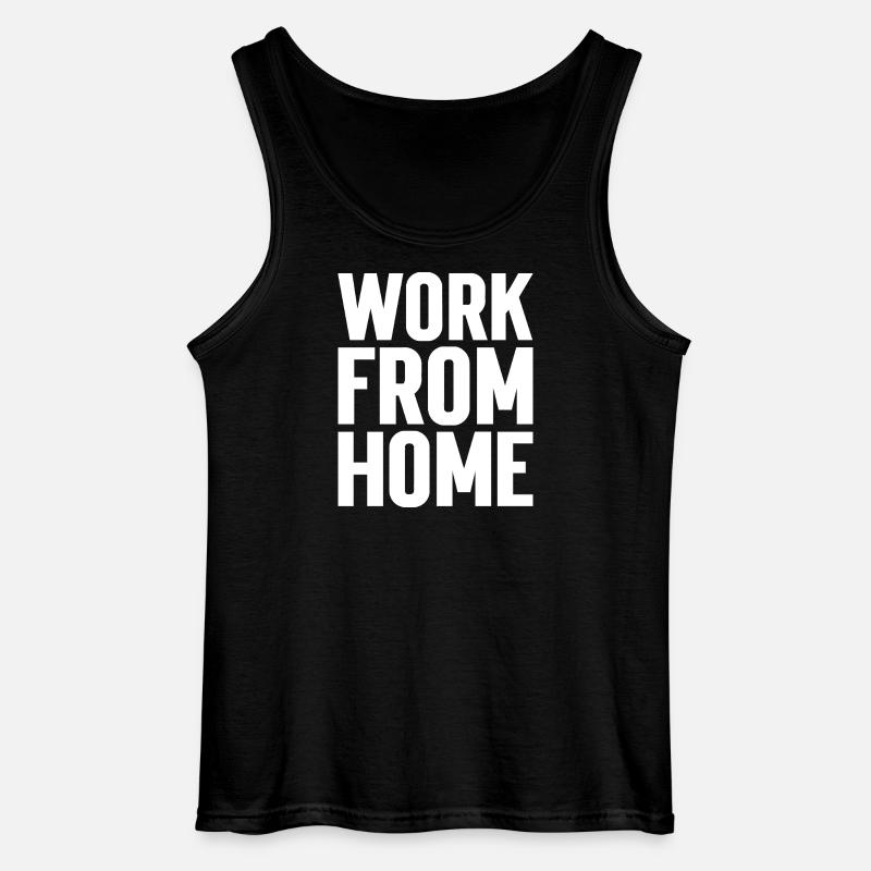 Work from home motivating tee - Gildan Men’s Tank Top - black