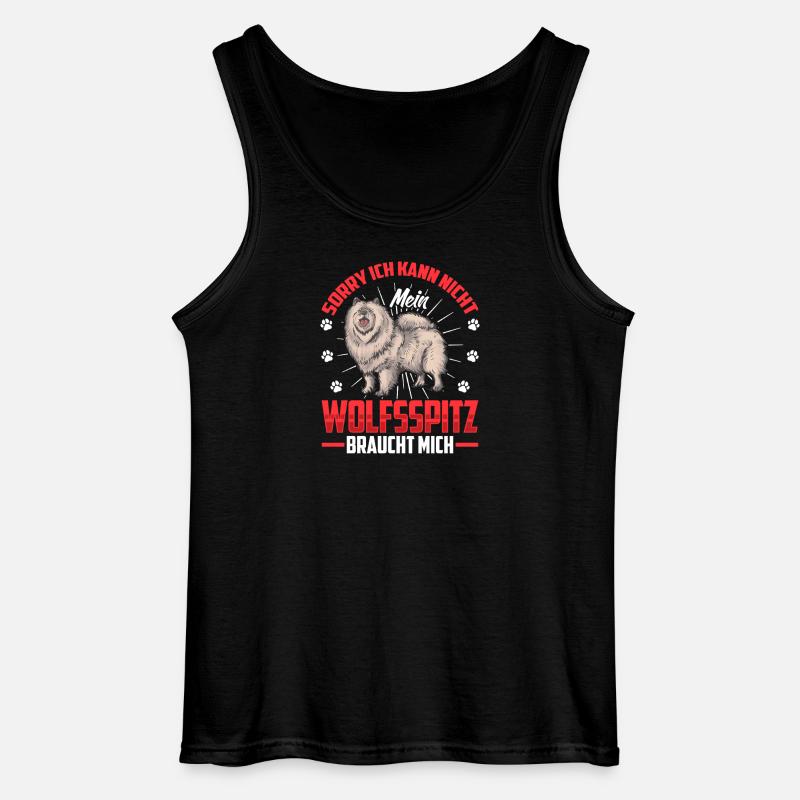 Wolfsspitz braucht mich Deutscher Wolfsspitz - Gildan Männer Tank Top - Schwarz