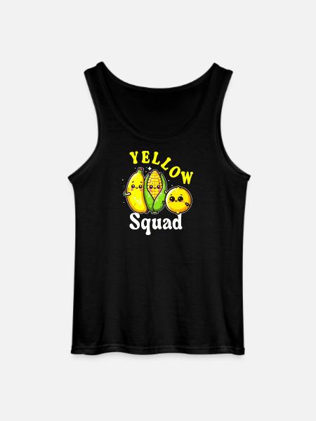Squad Yellow Kawaii Fruit - Gildan Men’s Tank Top - black
