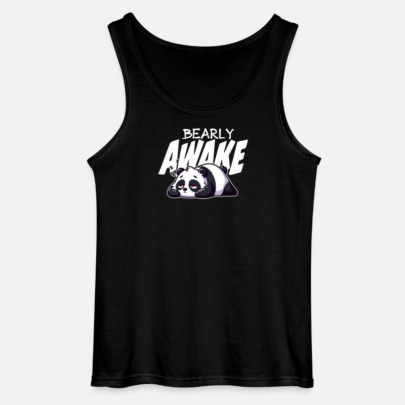 Früh erwachen Panda Illustration - Gildan Männer Tank Top - Schwarz