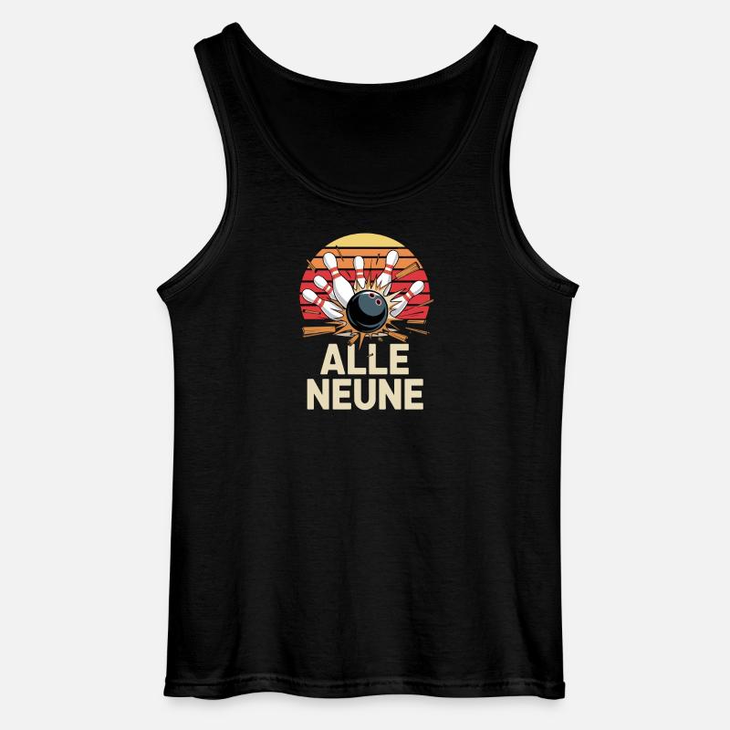 Alle Neune Bowling Strikes Design - Gildan Männer Tank Top - Schwarz