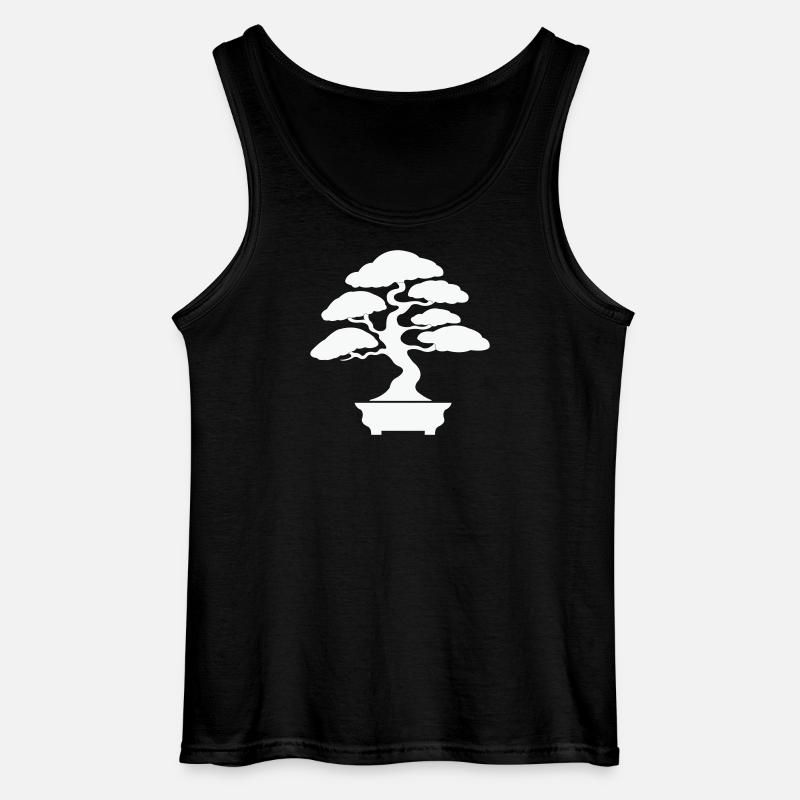 Zen Bonsai Silhouette - Gildan Männer Tank Top - Schwarz