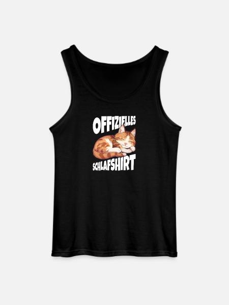 Offizielles Schlafshirt Katze - Gildan Männer Tank Top - Schwarz