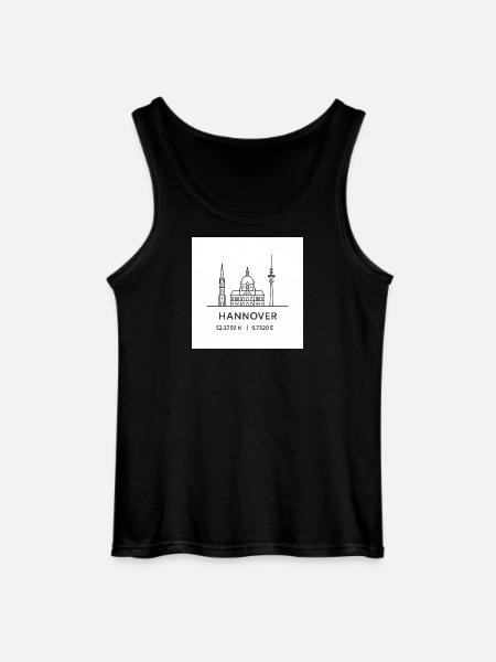 Hanover Line Art Silhouette Landmark - Gildan Men’s Tank Top - black