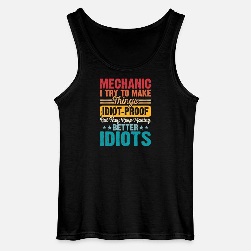 Mechanic Mechatronics Technician Handyman Gift - Gildan Men’s Tank Top - black
