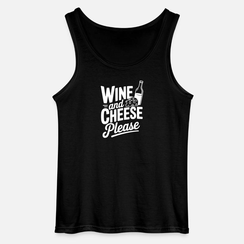 Wein und Käse bitte - Gildan Männer Tank Top - Schwarz