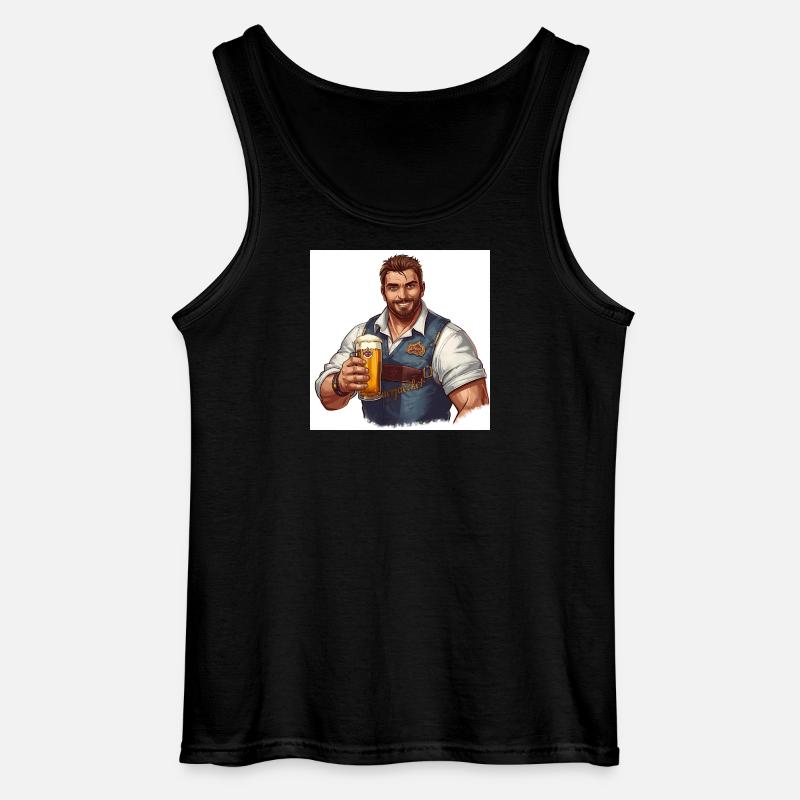 Bierheld im Trachtenlook - Gildan Männer Tank Top - Schwarz