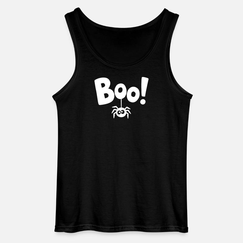 BOO! Lustiges Spinnen-Statement Spruch - Gildan Männer Tank Top - Schwarz