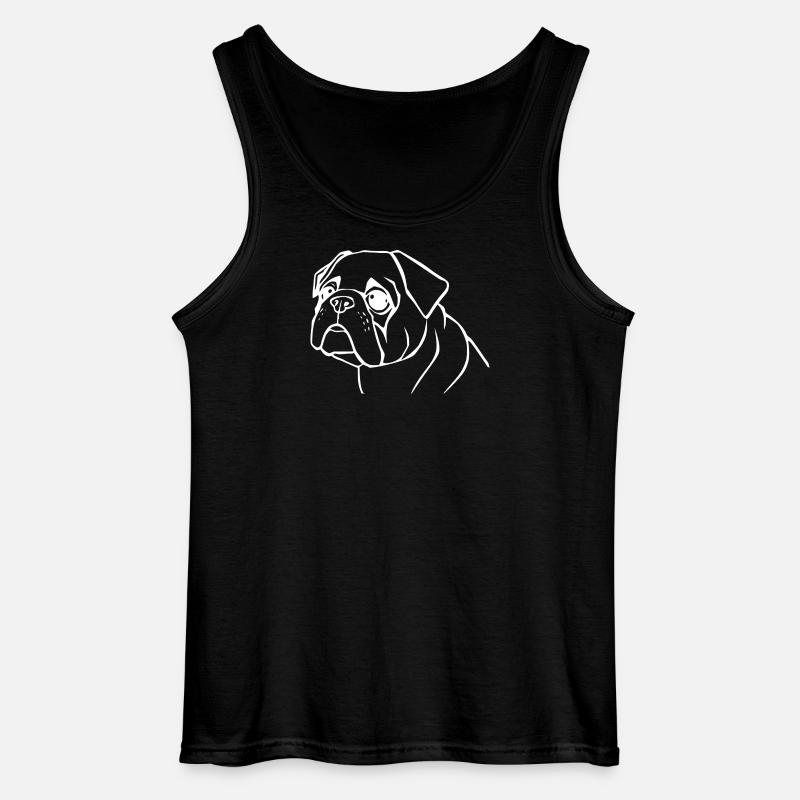personalisiertes Mops Hunde T-shirt Geschenk - Gildan Männer Tank Top - Schwarz