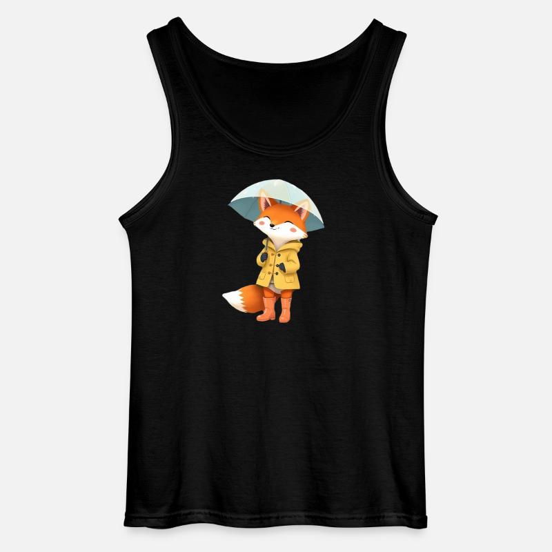 Fuchs Regenmantel Regenschirm - Gildan Männer Tank Top - Schwarz