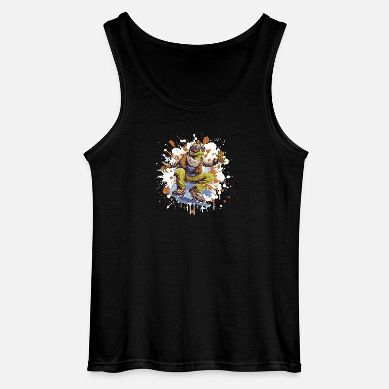 Frosch Snowboard - Gildan Männer Tank Top - Schwarz