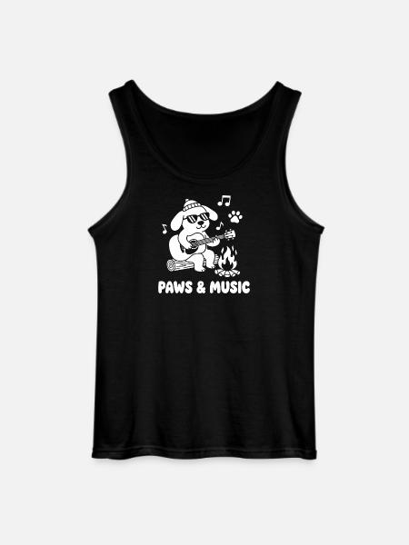 Paw music at the campfire - Gildan Men’s Tank Top - black