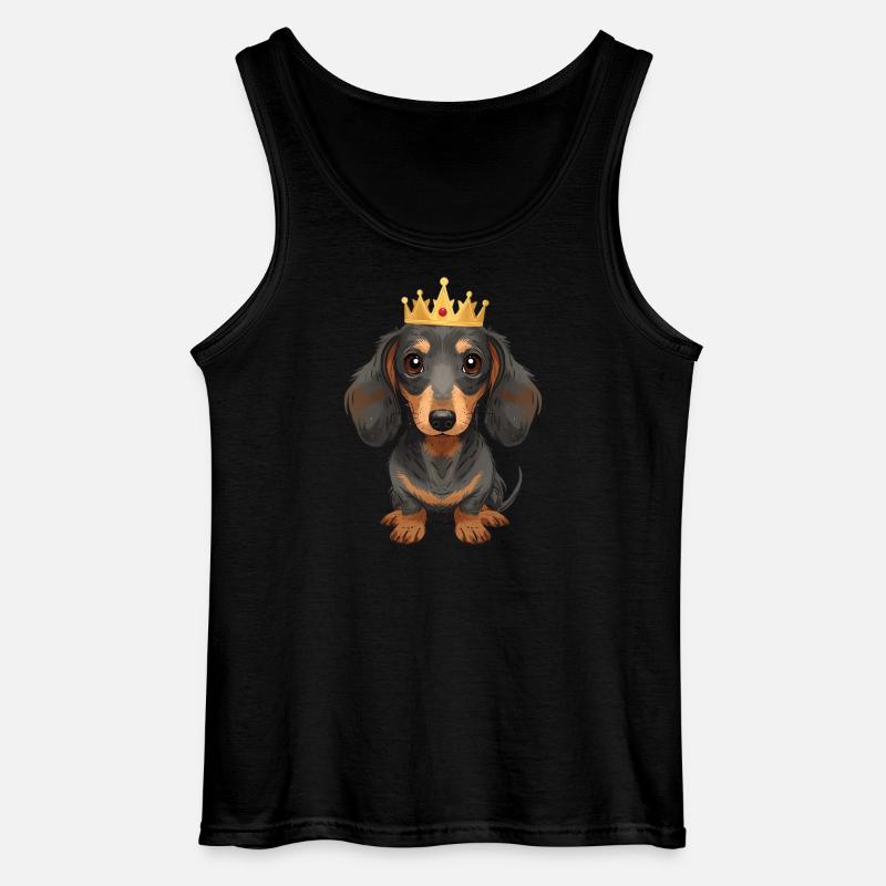 Kleiner Dackel mit Krone Cute Design - Gildan Männer Tank Top - Schwarz