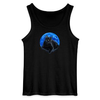 Starry feline. - Gildan Men’s Tank Top - black - Front - AI Model Male 185 dark (185cm)