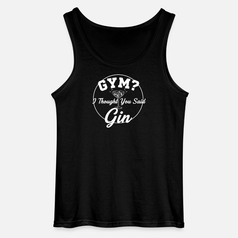 Gym oder Gin ? - Gildan Männer Tank Top - Schwarz