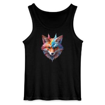Magischer Pastell Winterfuchs im Zauberwald - Gildan Männer Tank Top - Schwarz - Vorne - AI Model Male 185 dark (185cm)