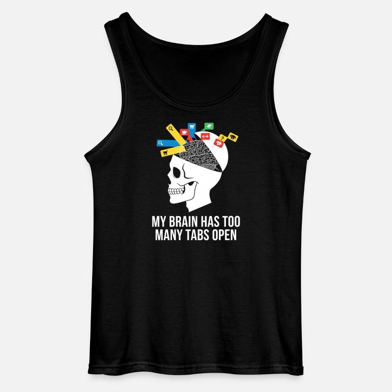 Tabs öffnen Schädelhirn Meme - Gildan Männer Tank Top - Schwarz