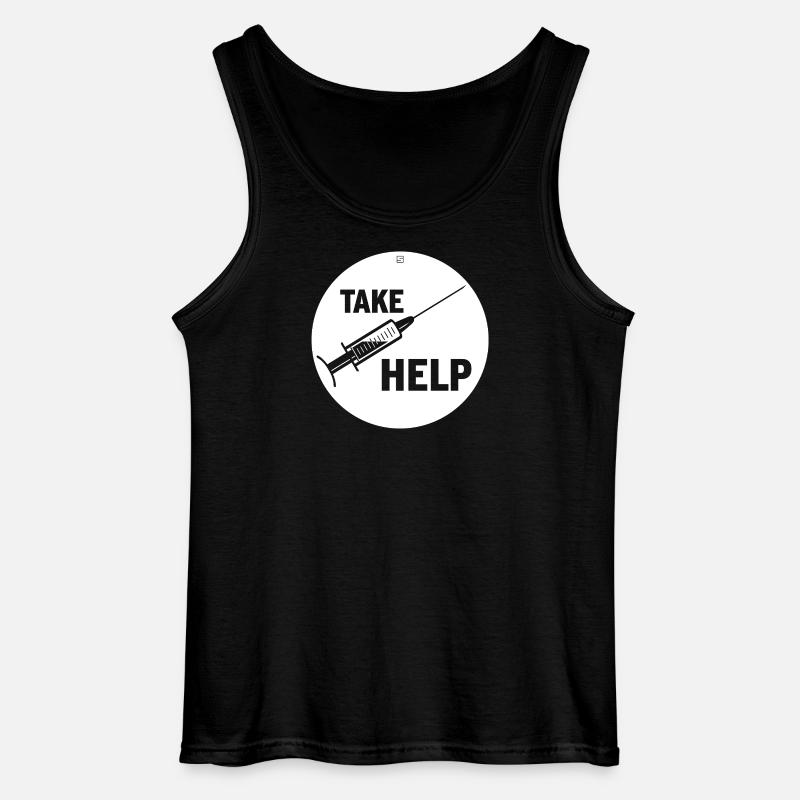 TAKE HELP - Gildan Männer Tank Top - Schwarz