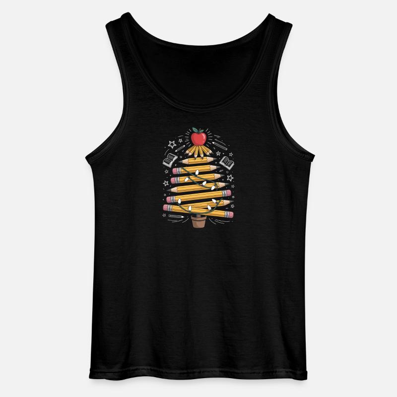 Buntstift Baum mit Lichterkette - Gildan Männer Tank Top - Schwarz