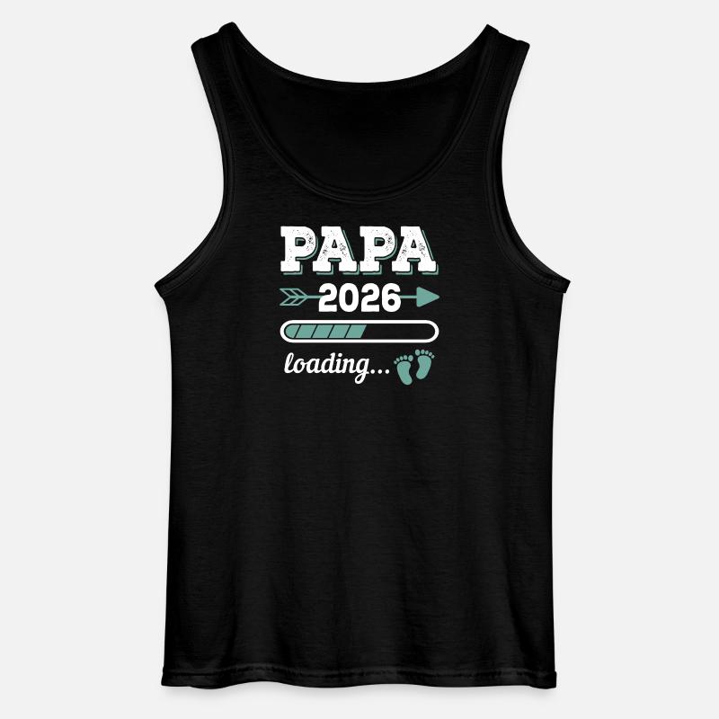 Papa 2026 Loading Werdender Vater Geschenkidee - Gildan Männer Tank Top - Schwarz