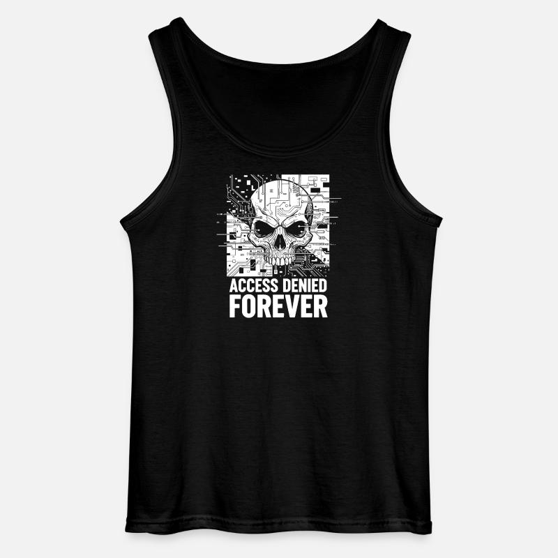Skull Access Denied Forever - Gildan Men’s Tank Top - black