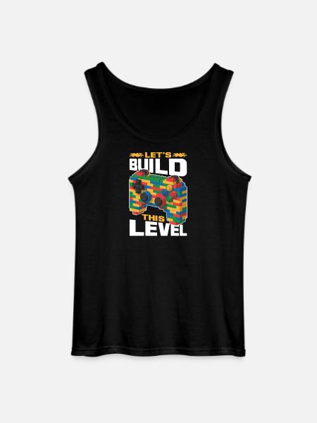 Building Blocks Gamer Gaming Brick Builder - Gildan Männer Tank Top - Schwarz